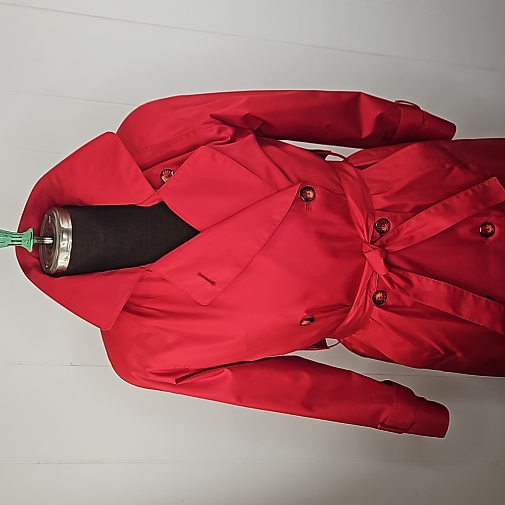 Vintage RED London Fog trench coat Size 4 petite